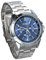 JewelryWe Herren Armbanduhr, Business Casual Analog Quarz Uhr mit Edelstahl Armband, Blau Zifferblatt