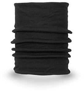 MarkFit Schlauchtuch 100% Feinste Merino Wolle 2-lagig Flauschig Multifunktionstuch Schwarz