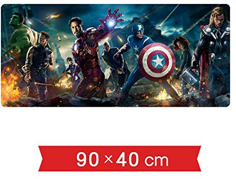 IGIRC Mauspad Jungen Coole Avengers Film 900X400Mm Mauspad, Perfekte Präzision Und Geschwindigkeit Gaming-Mauspad Mit 3 Mm Starker Unterseite, Für Notebooks, Pc, G