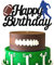Fußball-Kuchenaufsatz – Happy Birthday Kuchenaufsatz für Fußball/Rugby/Sport Thema Geburtstagsparty-Dekoration (schwarz glitzernd)