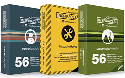 Fotoaufgaben Bundle Landschaftsfotografie, Fotohacks, Portraitfotografie - 3er Set zum Fotografieren Lernen für Foto Anfänger, ideales Fotografie Zubehör und Fotograf Geschenk