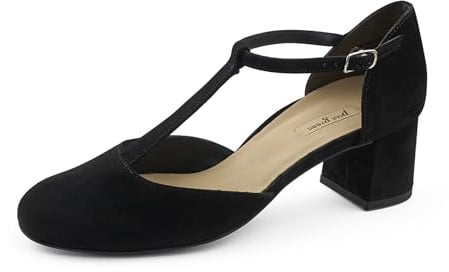 Paul Green Damen Spangenpumps, Frauen Riemchen Pumps,Ausgehschuhe,Court Shoes,stöckelschuhe,Businessschuhe,Office,büro,Schwarz (Black),39 EU / 6 UK