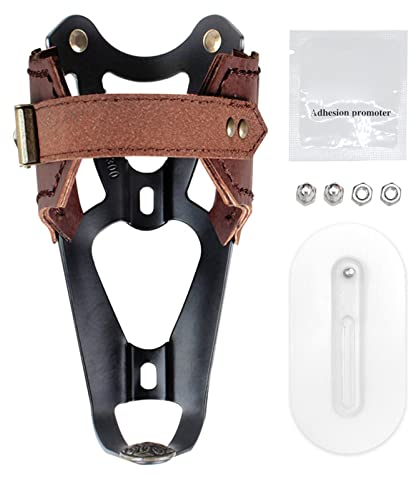 FASSME Porte-Bouteille en Cuir,Pochette pour Bouteille d'eau en PU avec Sangles réglables - Pochette Porte-Ceinture Portable, Porte-Bouteille d'eau pour la Chasse, la Marche, la Course