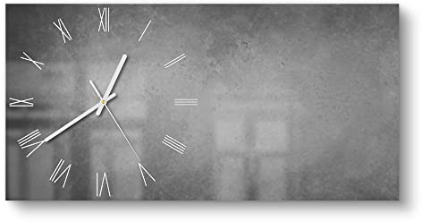 DEQORI Glasuhr | vertikal 60x30 cm | Motiv Leere Schultafel | große XXL Design Uhr aus Glas | leise Wanduhr für Wohnzimmer & Küche | moderne Hingucker Uhr für die Wand