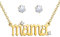 Emibele Kette Damen, Ohrringe Damen, Schmuck Set mit Halskette & Ohrstecker, Kette & Ohrringe, 18 Karat Vergoldetes Schmuckset Hochwertige Geschenke für Mama Frauen Mädchen Muttertag, Gold