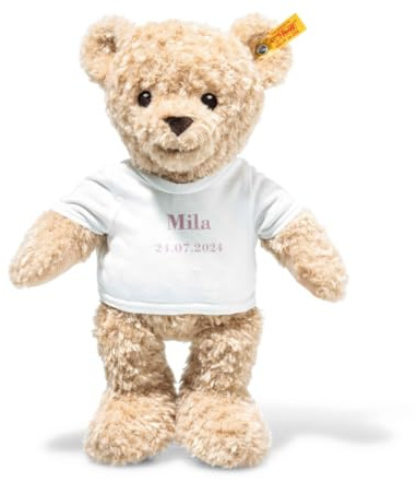 Steiff Kuscheltier Teddybär zur Geburt, Süßes Stofftier, Jungen, Mädchen & Babys ab 0 Monaten, Plüschtier 32 cm, Beige, 242748