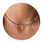 TINGN Personalisierte Geschenke für Frauen Mädchen - Bunte Perlenkette Damen Kette mit Buchstaben F Boho Kette für Teenager Mädchen Schmuck Personalisierte Buchstaben Kette für Frauen Mädchen