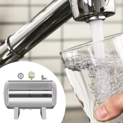 Vaso Expansion Reproducción de La Presión del Tanque de Presión Horizontal para La Bomba de Pozo, 20 26 40 50 60 80 130 Capacidad de 180 Galones, Máquina de Almacenamiento de Agua de Acero Inoxidable