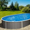 poolomio Stahlwandpool oval 550x370x120 cm Graphite/weiß - robust & stabil - Aufstellpool Set inkl. winterfesten Innenfolie 0,5 mm, Skimmer & Einlaufdüse - einfache Montage - Stahlwandbecken