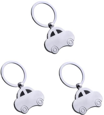 Anneome 3 Pièces porte-clés voiture coccinelle porte-clés pendentif voiture chaîne porte-clés en métal Silver