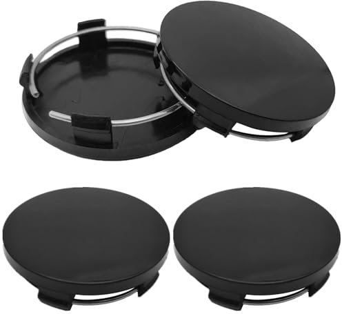 Roinaid 4 Stück Nabendeckel 60mm Universal Radnabenkappen Hochwertiges ABS Nabendeckel Radnabenabdeckung OD 60mm ID 56mm, Polierte Oberfläche Kompatibel mit Den Meisten Autofelgen (Schwarz)