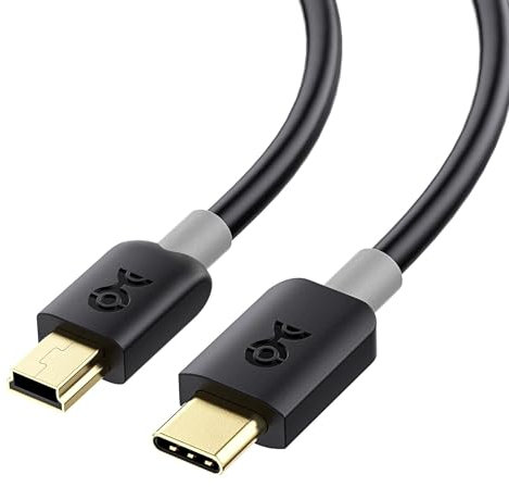 Cable Matters USB C to Mini USB Cable 0.3m (Mini USB to USB C Cable) in Black Compatible with MacBook Air/iPad Pro/iMac Pro/Lenovo Yoga/HP Dell XPS/Chromebook/Digital Camera