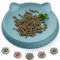 Wingcases - Katzennapf(1pc, 15x15cm, Hellblau) | Futternapf Katze Silikon | Schutz der Katzenbarthaare | Fressnapf Katze Flach | Teller Breit | Katzen zubehör