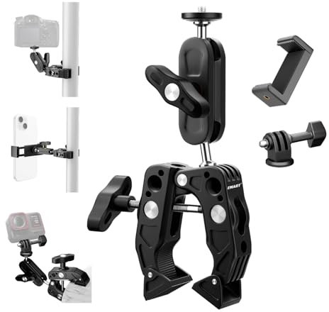 EMART Camera Clamp Mount, 360° Rotating Magic Arm with Super Clamp, 1/4 Thread Screw for Camera/Monitor/LED Lights/Tripod