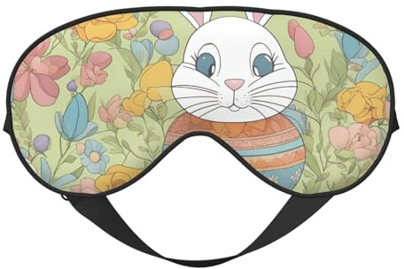 Osterhasen-Schlafmaske, 100 % natürliche Maulbeerseide, Augenmaske mit ultraweichen Augenabdeckungen zum Schlafen, Reisen, Nickerchen