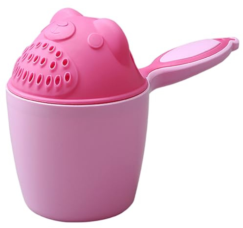 Taza de enjuague de baño para bebés | Taza de enjuague de baño para bebés, de bebé con oso de dibujos animados con asa, cuchara de agua de multiusos para proteger los ojos de los ni