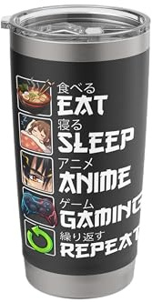 Anime Gaming Lover Eat Sleep Anime Gaming Repeat Stainless Steel Insulated Tumbler