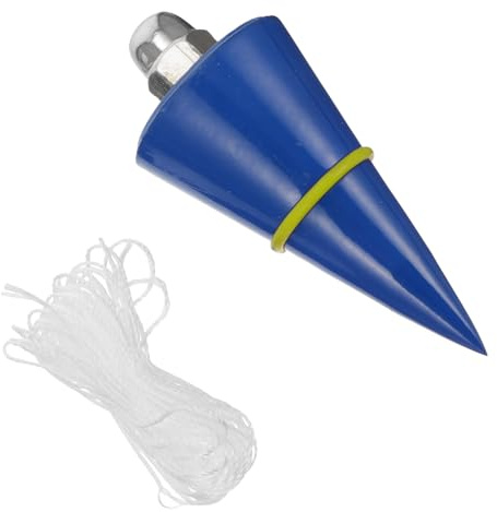 TIKODIDA Bauwerkzeug Senklot 300g mit Drahthammer und 12m Schnur für Präzise Vermessung Baustellen Vertikalhammer Zufällige Farbe