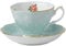 Royal Albert Modern Vintage POLROS26135 Teacup & Saucer, 2 Piece Set Polka Rose, Bone China