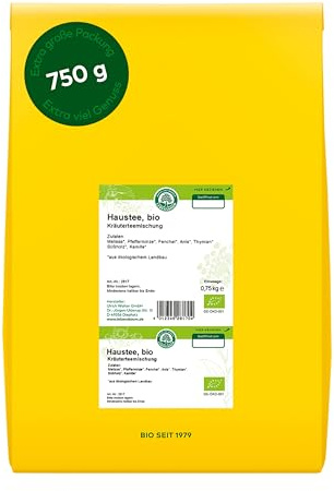 LEBENSBAUM Bio Haustee Kräutertee, Kräuterteemischung lose, Bio Tee mit Melisse, Fenchel, Pfefferminze, Anis & Kamille, mild aromatisch, 750 g