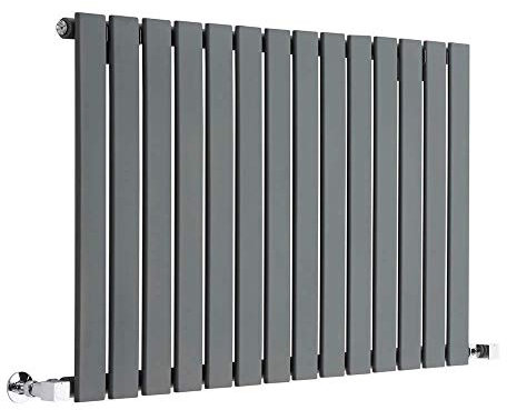Milano Alpha Anthracite Horizontal Single Flat Panel Radiator - 635mm x 980mm