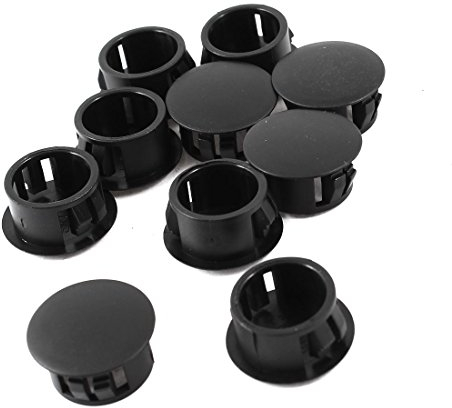 sourcing map 10 Stücke schwarz Kunststoff Abdeckkappen Druck Kappen 16mm x 20mm x 10mm