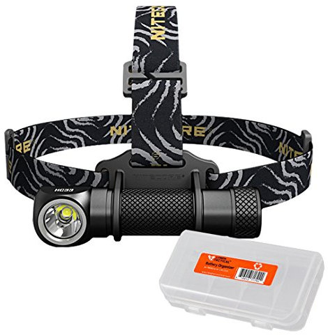 Nitecore HC33 - Linterna frontal versátil en forma de L de 1800 lúmenes de alto rendimiento con organizador táctico de batería