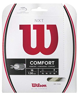 WILSON NXT Multifilament Tennissaite 16 Gauge in Multipackungen (2-4-6-8 Packungen), Unisex, natürlicher Farbton, 4 Sets