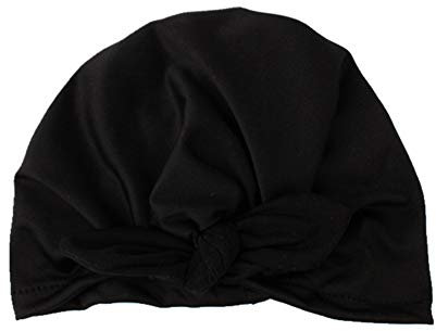 DOTBUY Warme Baby Mütze Head Wraps Kleinkind Kinder Hüte Junge Mädchen Beanie Slouch Böhmisches Indien Stirnbänder verknotete Samt (#Schwarz)