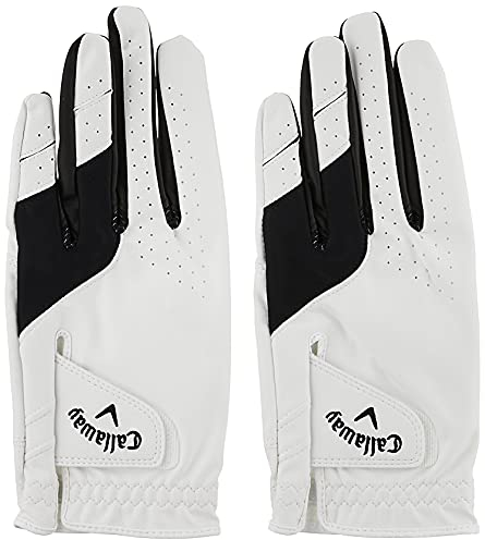 Callaway Herren Glove Golf-Handschuhe Weather Spann Linke Hand, 2 Stück, Cadet Large, Weiss/opulenter Garten, L