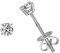 Solide 14 Karat 585 WeißGold Ohrstecker Ohrringe mit Moissanite (Karatgewicht 0.2, Farben D-E, Reinheit VVS) im Runden Brillantschliff Schmuck für Damen Mädchen - Durchmesser: 3 mm