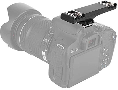Tangxi Dual Hot Shoe Splitter, Blitzschuhverlängerungsstangenhalterung Kaltschuhverlängerungshalterung Doppelhalterung DSLR-Kamera Camcorder DV(für Nikon)