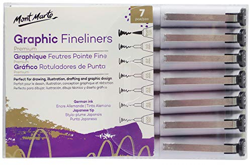 Mont Marte Premium Graphic Fineliner-Set, 7-teilig
