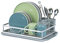 LIVIVO Aluminium Dish Drainer Crockery Cutlery Dish Drying Rack with Removable Drip Tray Utensils Cutlery Holder Draining Board – Great for Kitchen Countertop Plates Cups Glasses Tidy Organiser Grey