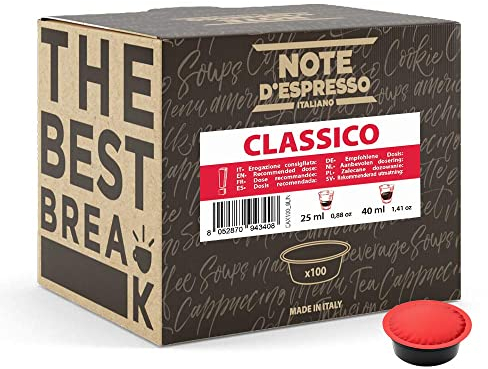Note d'Espresso - Classico - Cápsulas de Café para las Cafeteras LAVAZZA* A MODO MIO* - 100 caps