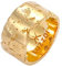 Kuzzoi Herrenring (12.5 mm) Massiv Handgeschmiedet, Bandring für Männer aus 925 Sterling Silber vergoldet, Goldener Silberring gehämmert, Ring im Rustikal Look, Ringgröße 64, 0607613120_64