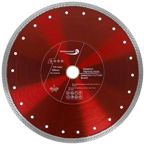 PRODIAMANT Disco da taglio diamantato Premium per piastrelle in gres fine 300 mm x 30 con anello 25,4 mm Disco per piastrelle 300mm per macchine da tavolo