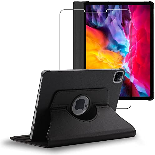 ebestStar - Coque pour iPad Air (2020) 10.9, iPad Air 4 Apple, Etui Rotatif 360, Housse Protection PU Cuir, Noir + Verre Trempé