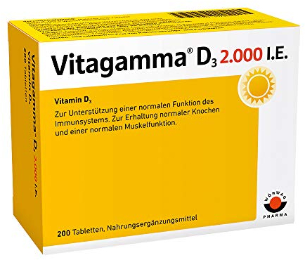 Vitagamma® D3 2.000 I.E.: Sonnenkraft für Ihre Gesundheit, trägt bei zur der normalen Funktion des Immunsystem, 200 Tabletten