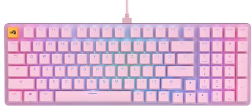 Glorious Gaming GMMK 2 Full Size (96%) - Tastiera da gaming meccanica, struttura in alluminio, personalizzabile, tasti a doppia iniezione, Glorious Fox Switches, RGB, layout QWERTY americano - Rosa