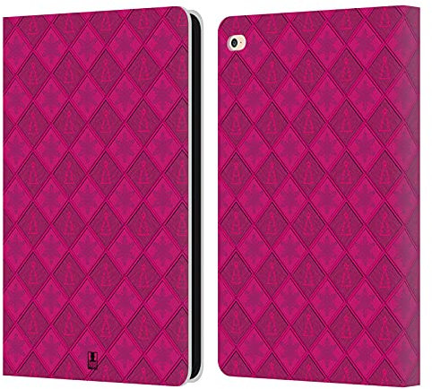 Head Case Designs Rosado Copo de Nieve Navidad Carcasa de Cuero Tipo Libro Compatible con Apple iPad Air 2 (2014)