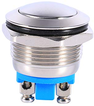 Für Taster Hupe 12V - Schalter Taster 12V Schraub Wasser Hupe - 19Mm 12V Auto Motor Start,Wasserdicht Auto Motor Universal Start Druckschalter Zündung Starter Metall Rundkopfrückstellschalter