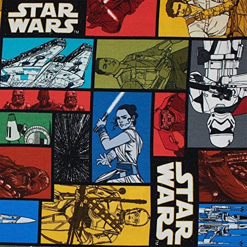 Fitzibiz Jersey Stoff Star Wars, Raumschiffe und Charaktere, mehrfarbig (50cm x 150cm)