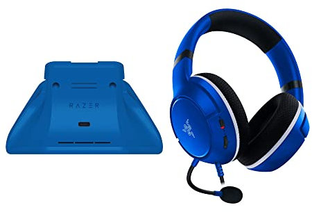 Razer Essential Duo Bundle for Xbox: Kaira X Wired Headset & Universal Quick Charging Stand for Xbox Controllers - Color Matches Official Xbox Series X|S Controllers (Sold Separately) - Shock Blue