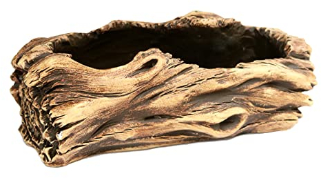 FGYZYP Kreativer Treibholz-Pflanzen-Blumentopf für Sukkulenten, rustikaler Zement-Pflanzgefäß, Bonsai, niedlicher Baumstumpf Landschaftsornament für Schreibtisch, Garten, Zuhause, Balkon, Büro Dekor