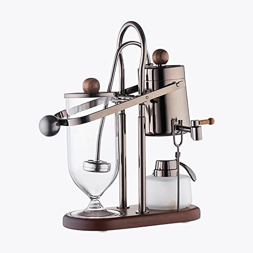 Belgische Siphon-Kaffeemaschine, Balance Siphon Kaffeemaschine, Luxuriöser Royal Balance Siphon Brewer für Home Bar Cafe Grau-Schwarz