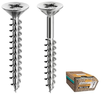 Evotrade Viti Universali per Legno Panelvit TSP In Acciaio Temprato - Autofilettanti, Senza Preforo - GAMMA COMPLETA - Zincate e Lubrificate - Anti Corrosione (3.5x20 mm - 500 Pz)