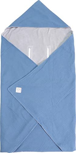 Kaiser 65312961 Sunny Winterdecke Summer Beach Winterdecke für Baby/Autositz Sommer- oder Ganzjahresdecke 100% Baumwolle Aganblau