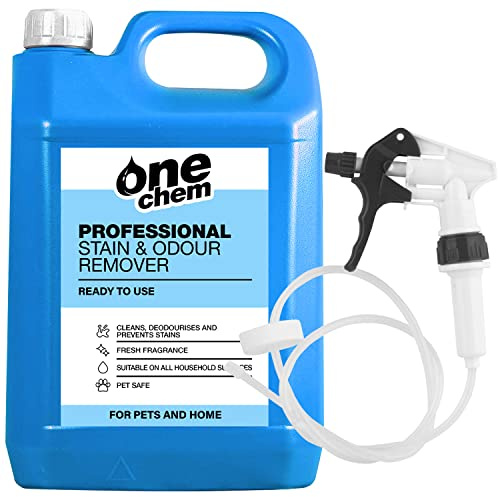 One Chem Pet Stain & Odour Remover 5L Plus Long Hose Trigger - Completely Eliminates Traces of Urine In Any Household Area