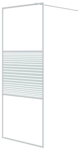 vidaXL Paroi de Douche Ecran Cabine de Douche Cloison de Douche Baignoire Salle de Bain Intérieur Blanc 80x195 cm Verre ESG Transparent